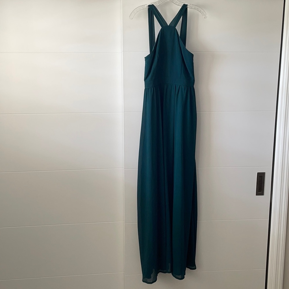 Lulu’s Floor Length Formal Dress in Hunter Green